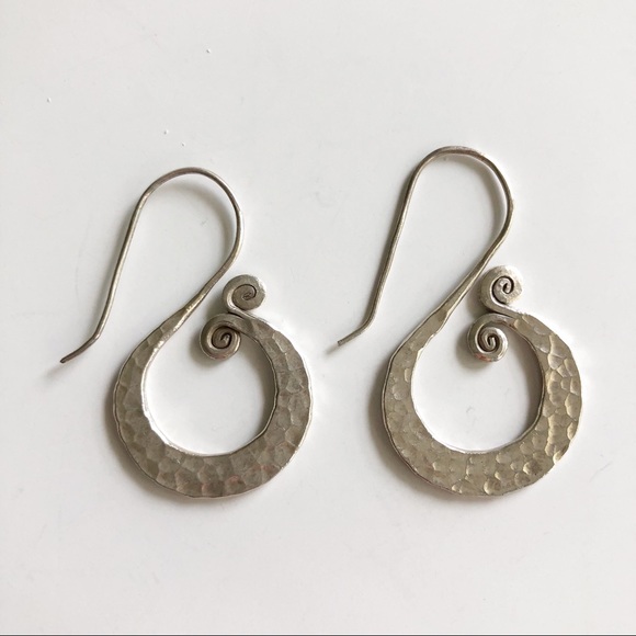 Silver Mermaid Tail Earrings - Picture 2 of 4